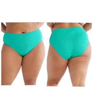 Time And Tru Mid Rise Green Bikini Swim Bottoms 2x NWT